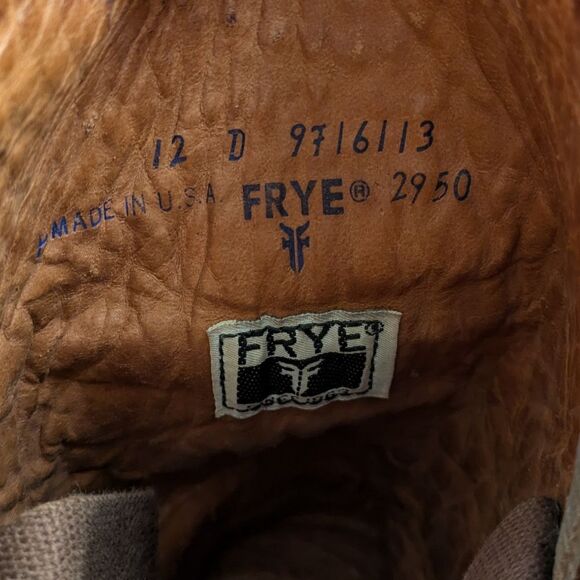 FRYE Men’s Campus Boots rustic square toe tall saddle brown leather (2950) 12 - Picture 11 of 12